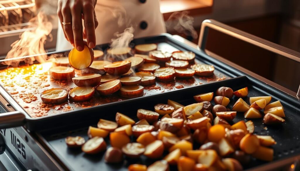 Blackstone griddle potato cooking process