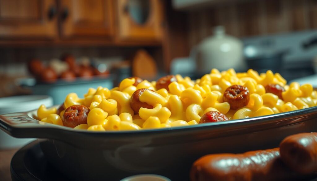 Mac and Cheese with Hot Dogs Comfort Food